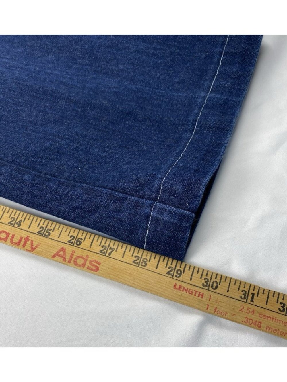 VTG 80s Style Jrs / Womens High Rise Size 7 Wide Leg Deep Pocket Tie Back Pocket - Picture 6 of 13